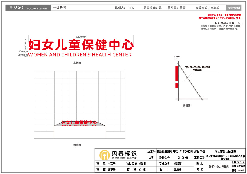 医院楼顶大字标识设计